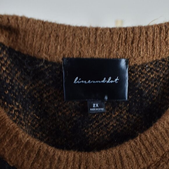 Line & Dot RILKE Animal Print Sweater Tunic Dress 2X - Picture 2 of 7